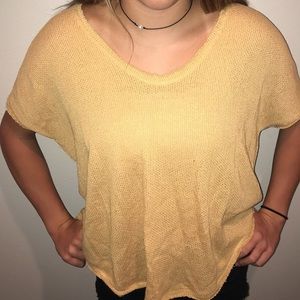 sweater material yellow T